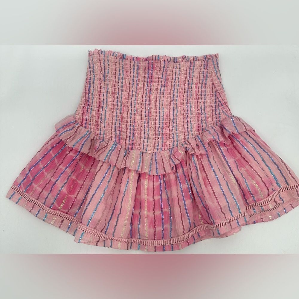 Saylor Magdalena Pink Metallic Stripe Skirt Size XS